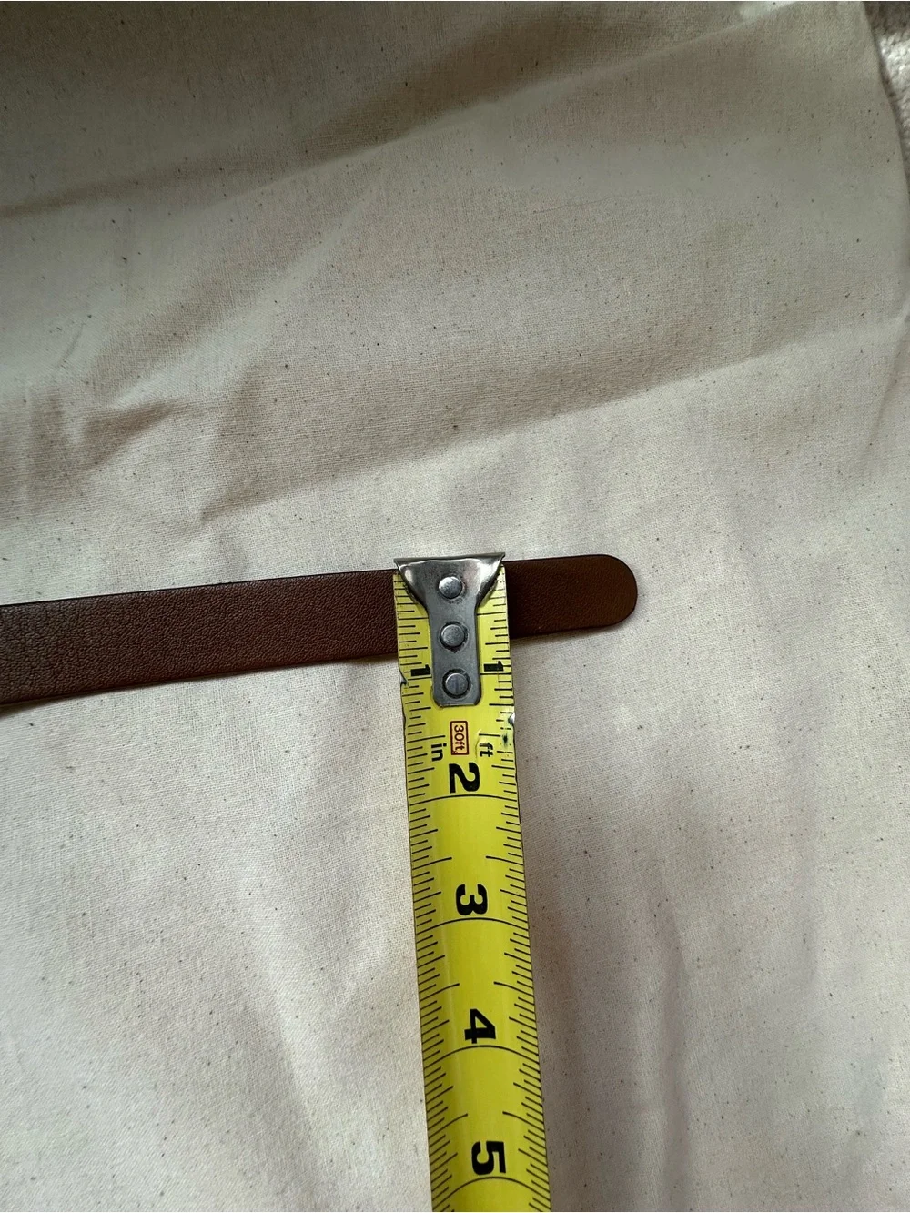 WHBM Cognac Brown Leather O-Ring Loop Wrap Belt M/L